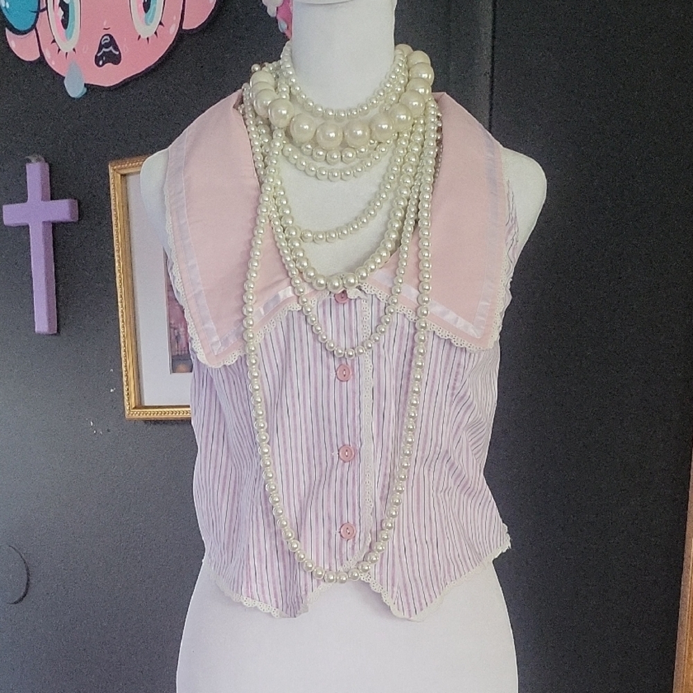 Dolls Kill Pink Sailor Halter Top